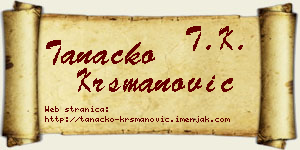 Tanacko Krsmanović vizit kartica